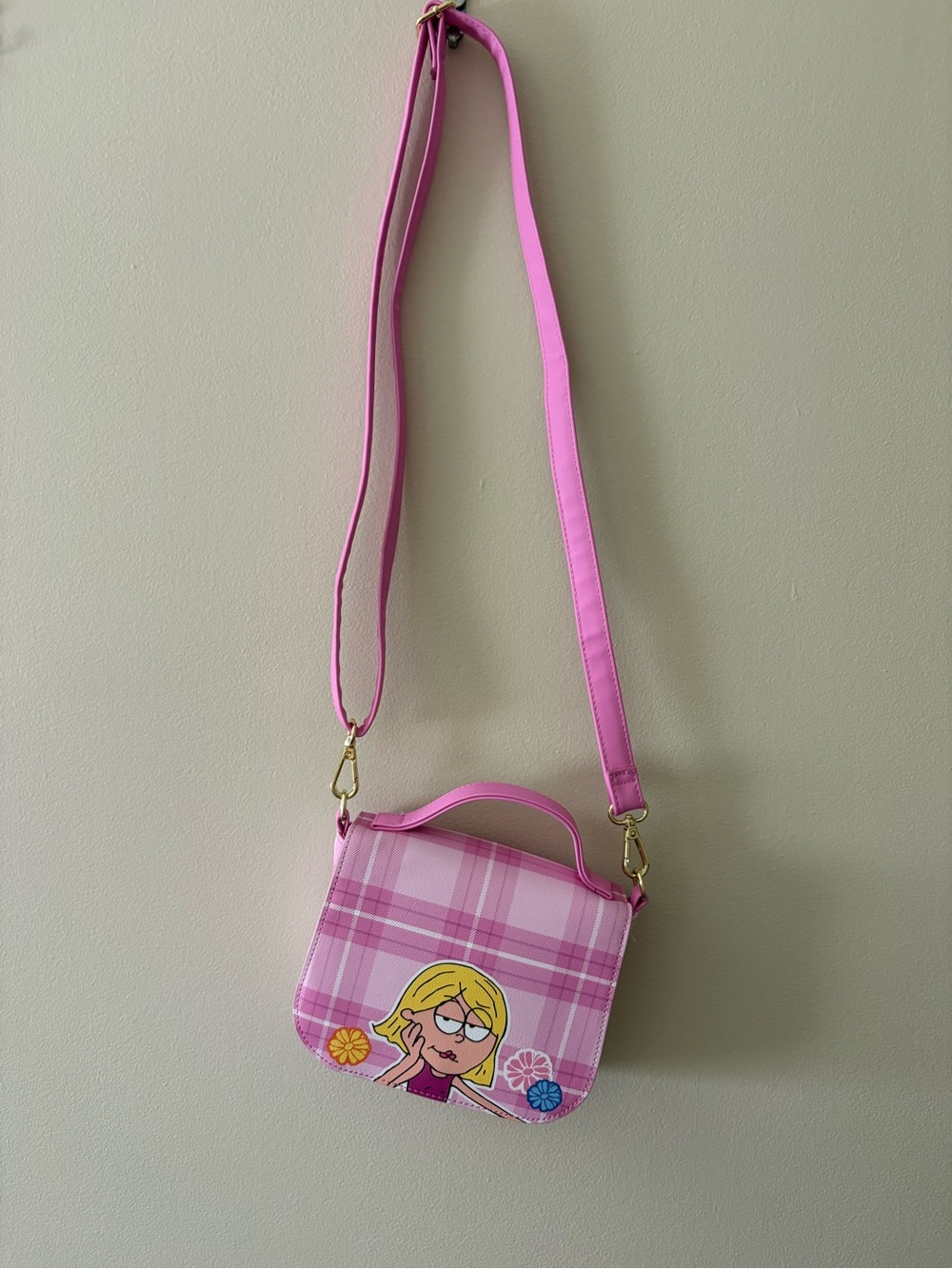 Lizzie McGuire Pink Plaid Loungefly Crossbody Bag - Picture 2 of 4